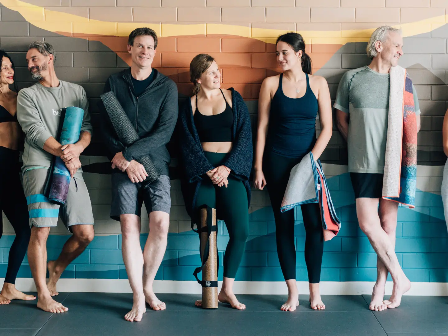 yogafusion teachers and students hanging out