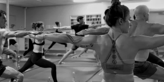 Yoga students at yogafusion, Norwood, near Adelaide CBD during an introductory class