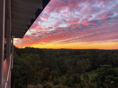 Yoga Retreat Outside view at Sunset